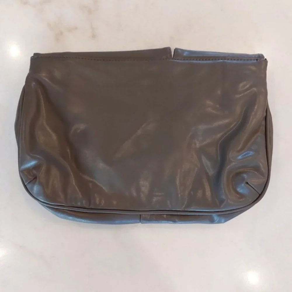 Vintage EVAN PICONE Gray Clutch HANDBAG PURSE Genuine Leather‎ 12